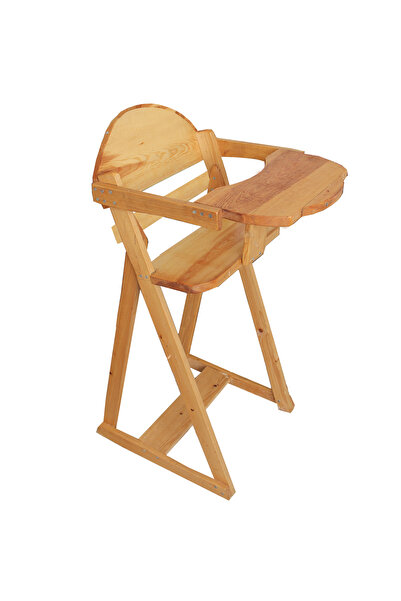 WOODMEN Ahşap Bebek Mama Masası Sandalyesi, Çocuk Yemek Masası Sandalyesi Doğal Ahşap Mama Sandalyesi Masası