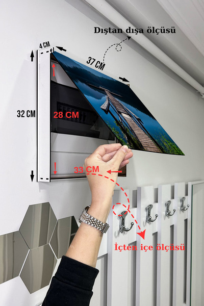 no77decor Sigorta Saklama Kutusu Aynı Zamanda Ay Işığı Göl Manzaralı Tablo