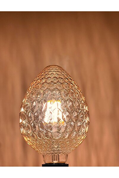 OKYANUSAYD 6 WATT E27 DUYLU  AMBER CAMLI BÜYÜK KOZALAK DESENLİ DEKORATİF LED ...