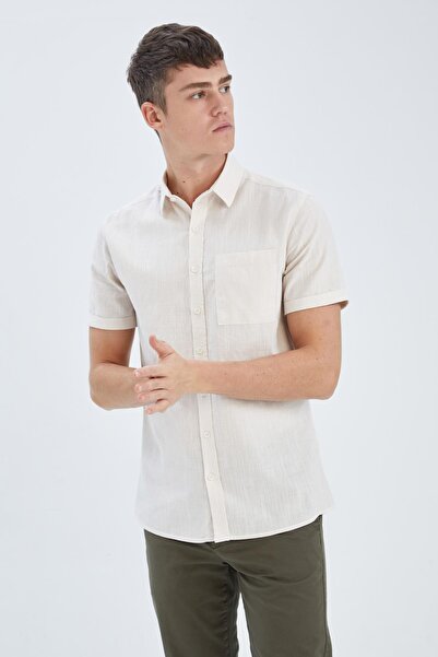 DeFacto Slim Fit Basic Short Sleeve 100 Cotton Shirt R1706az23sm