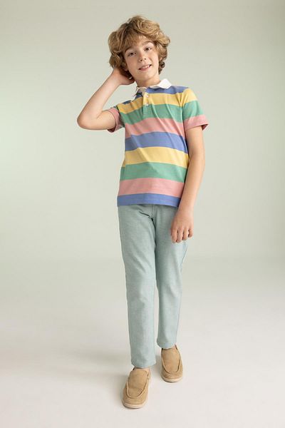 DeFacto Boy's Standard Leg Linen Blended Trousers Z3010a623sm