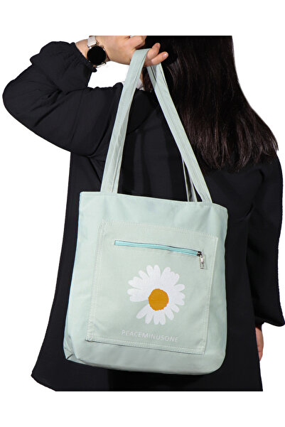 Toz Vintage Τσάντα ώμου από καμβά με σχέδιο Daisy