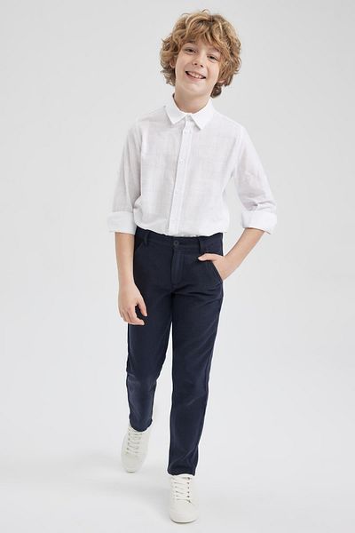 DeFacto Boy's Textured Long Sleeve Shirt Z2802a623sm