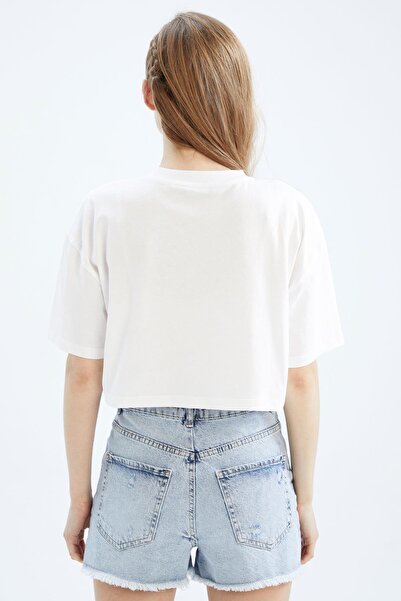 DeFacto Cool Oversize Fit Tričko s potištěným krátkým rukávem 100% bavlna Z2177az23sm