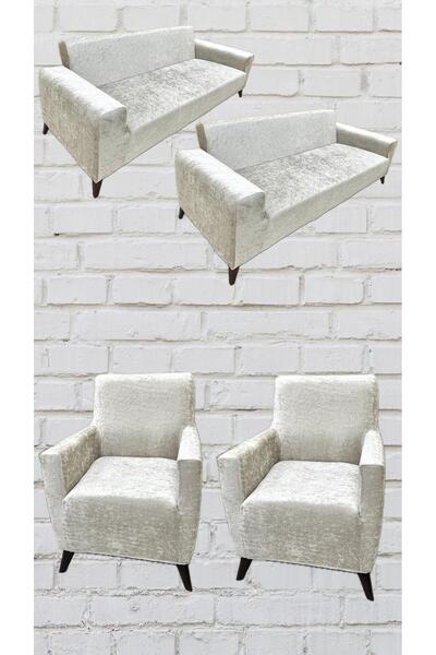 Sahaneev 3311 Parlak Kadife Giydirme Koltuk Örtüsü(KREM)