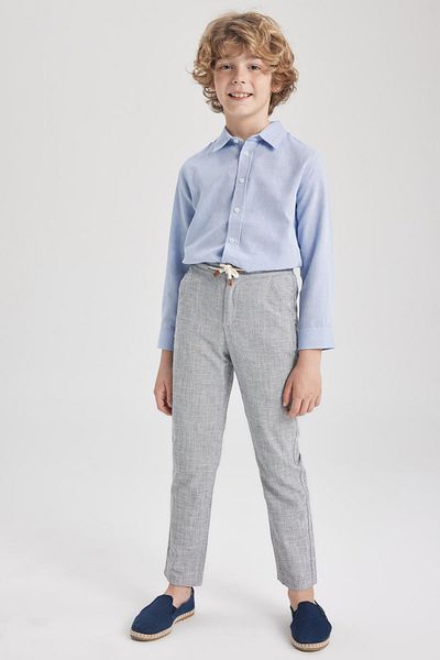 DeFacto Boy's Standard Leg Linen Blended Trousers Z1706a623sm