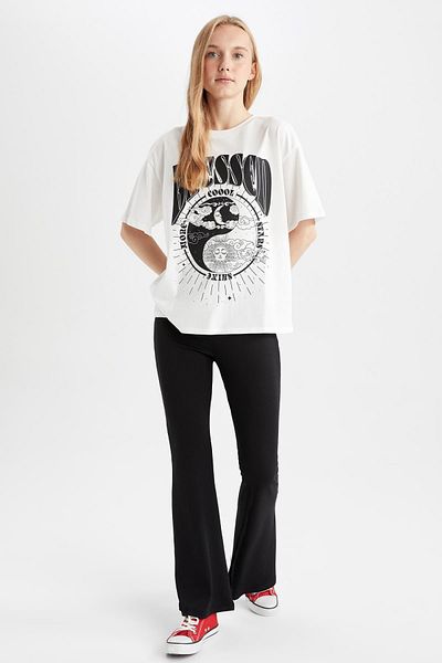DeFacto Coool Loose Fit Printed Short Sleeve 100% Cotton T-Shirt Z2174az23sm