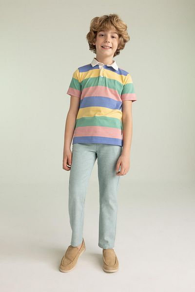 DeFacto Boy's Standard Leg Linen Blended Trousers Z3010a623sm