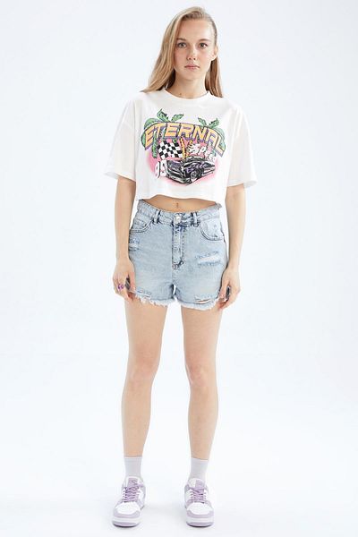 DeFacto Cool Oversize Fit tričko s krátkym rukávom zo 100 % bavlny Z2177az23sm