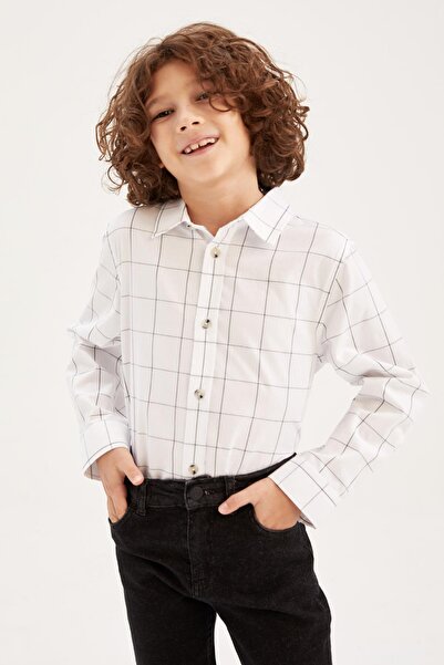 DeFacto Boy's Regular Fit Poplin Long Sleeve Shirt Z2658a622wn