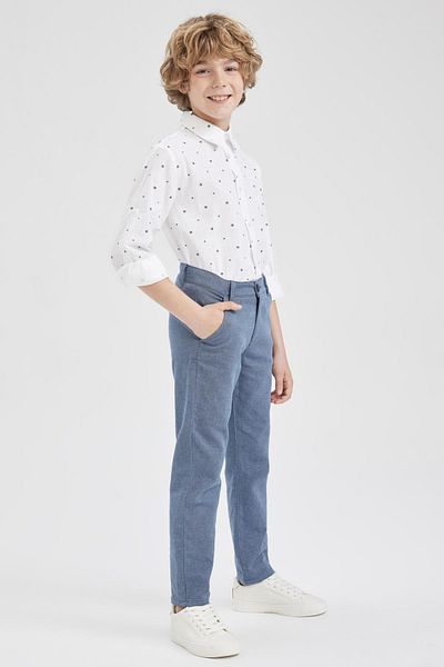 DeFacto Boy's Linen Look Long Sleeve Shirt Z2800a623sm
