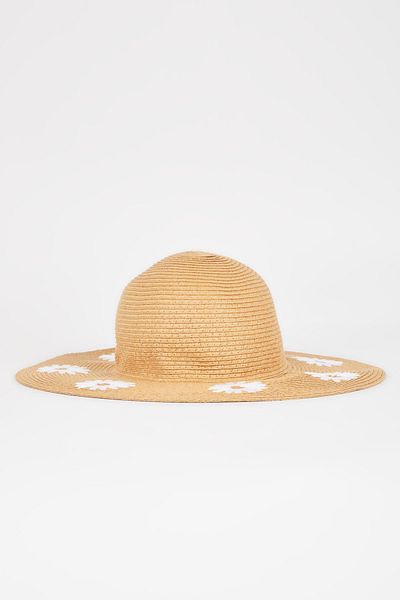 DeFacto Women's Embroidered Flared Straw Hat Z1903az23sm