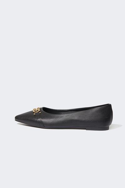 DeFacto Women's Flat Sole Slip On Faux Leather Ballerinas Z3262az23sp