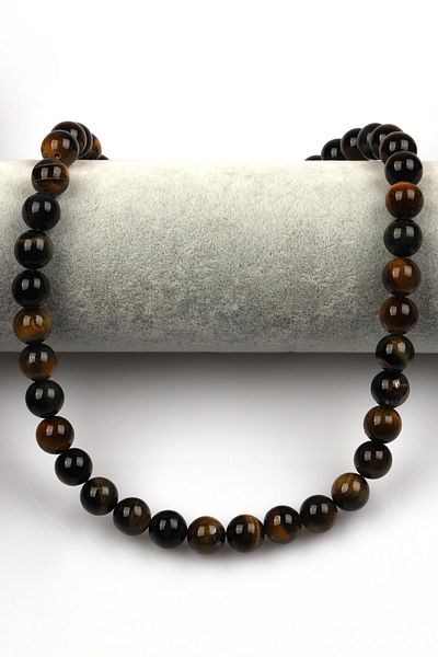 Sahra Black Tiger Eye Natural Stone String 10 mm Sphere Cut