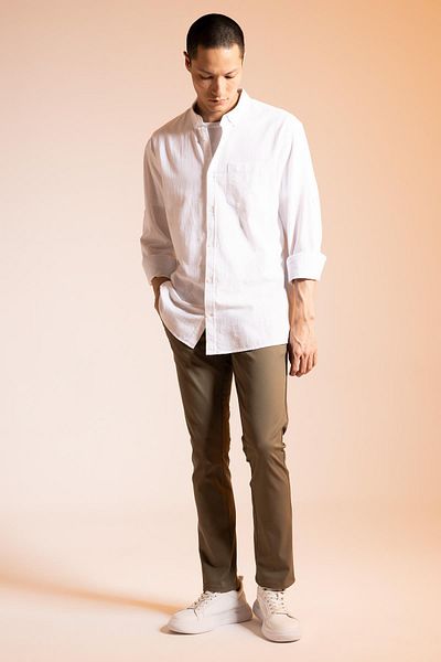 DeFacto Plátěné kalhoty Slim Fit Chino W3012az23sp