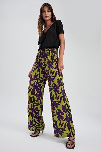 DeFacto Viscose Palazzo Trousers - Wide Leg, Patterned, N2177az23sm