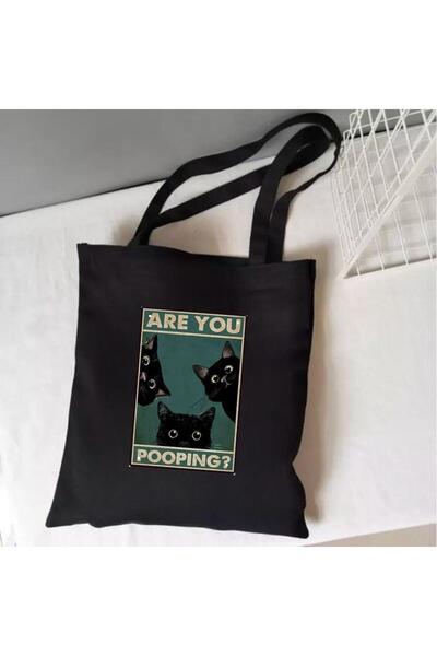 Toum حقيبة قماش سوداء للقطط السوداء من OnlyMoon