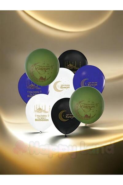 Happyland Ramadan Bear Welcome Ramadan Printed 10 Pieces Balloon Ramadan Balloon