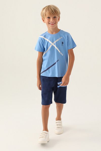U.S. Polo Assn. Băiat, Licențiat, Costum Bermuda cu tricou USPA