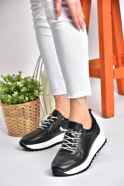 Fox Shoes حذاء رياضي أسود من الجلد الطبيعي P540009203