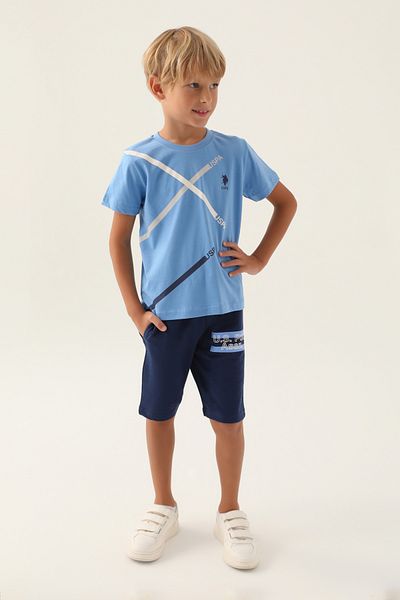 U.S. Polo Assn. Băiat, Licențiat, Costum Bermuda cu tricou USPA