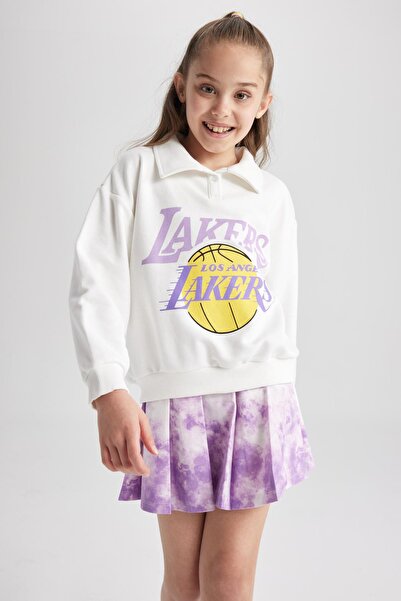DeFacto Girl's Nba Los Angeles Lakers Polo Collar Sweatshirt Z4755a623sp