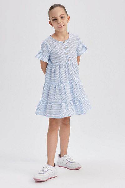 DeFacto Baby Girl Quilted Short Sleeve Flywheel Dress Tyc00719856892