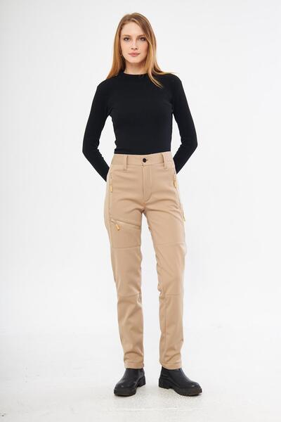 GHASSY CO. Kadın İçi Polarlı Tactical Outdoor Su Geçirmez Softshell Pantolon