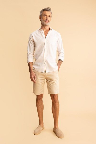 DeFacto Regular Fit Linen Blended Long Sleeve Shirt Z5577az23sm