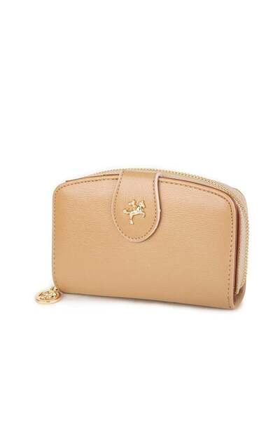 bundle island women's horizontal wallet solid sand color
