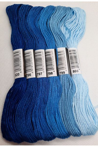 ALMİŞ 6 Pieces Cross Stitch 8 Meters 6 Layers Different Colors Cross Stitch Embroidery Rococo Thread-820 800
