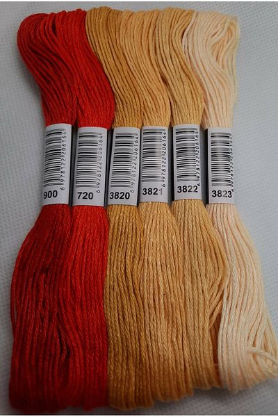 ALMİŞ 6 Pieces Cross Stitch 8 Meters 6 Layers Different Color Cross Stitch Embroidery Rococo Thread-900 3823