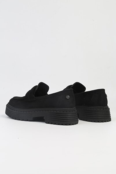 Pierre Cardin ® | PC-52433-3076 Süet Siyah-Kadın Loafer Günlük Ayakkabı