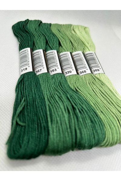 ALMİŞ 6 Pieces Cross Stitch 8 Meters 6 Layers Different Color Cross Stitch Embroidery Rococo Thread-319 369