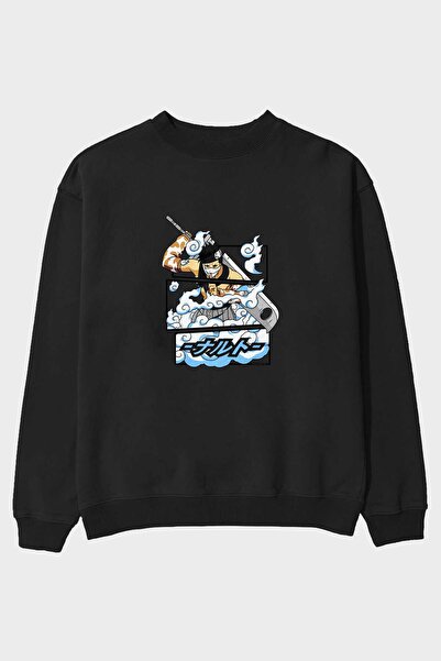 Ankhises zabuza momochi Anime Front Štampano Crna Oversize kroj Dukserica Muš...
