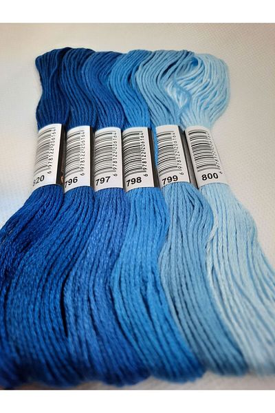 ALMİŞ 6 Pieces Cross Stitch 8 Meters 6 Layers Different Colors Cross Stitch Embroidery Rococo Thread-820 800