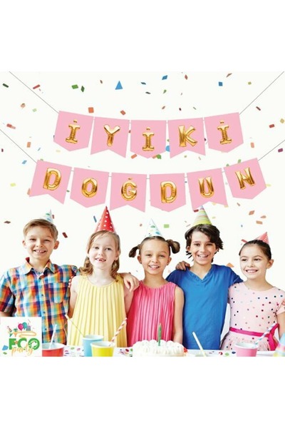 Almira Banner cu plic de la mulți ani, roz auriu