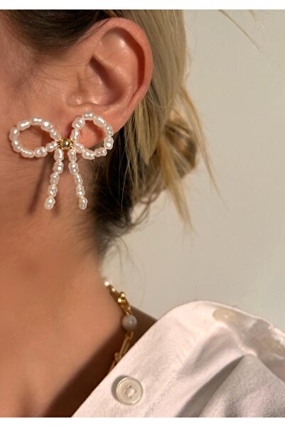 Rossetto Atelier Imported Pearl Bow Earrings