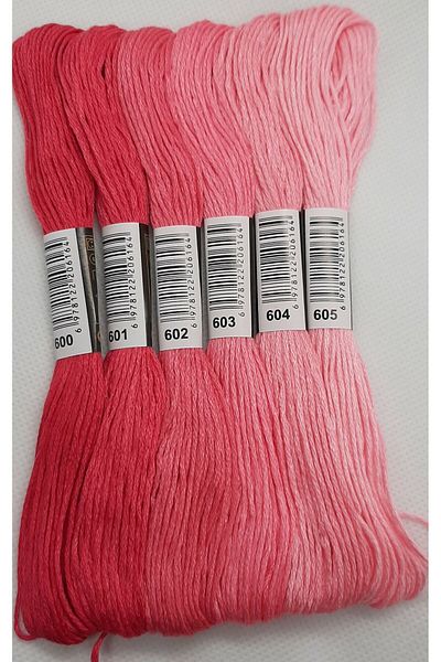 ALMİŞ 6 Pieces Cross Stitch 8 Meters 6 Layers Different Colors Cross Stitch Embroidery Rococo Thread-600 605