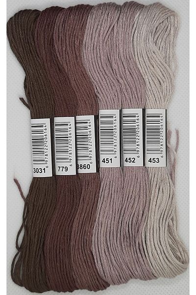 ALMİŞ 6 Pieces Cross Stitch 8 Meters 6 Layers Different Color Cross Stitch Embroidery Rococo Thread-3031 453