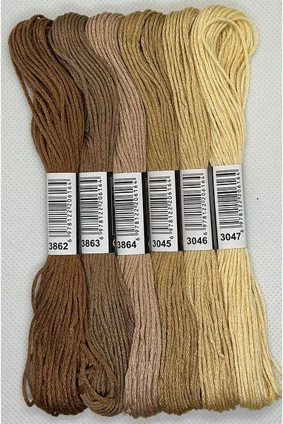ALMİŞ 6 Pieces Cross Stitch 8 Meters 6 Layers Different Color Cross Stitch Embroidery Rococo Thread-3862 3047