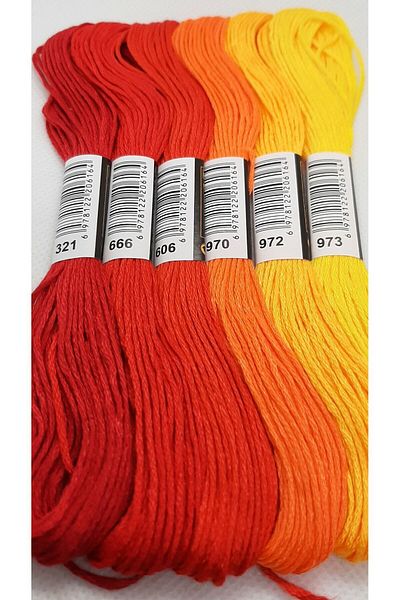 ALMİŞ 6 Pieces Cross Stitch 8 Yards 6 Layers Different Colors Cross Stitch Embroidery Rococo Floss-321 973