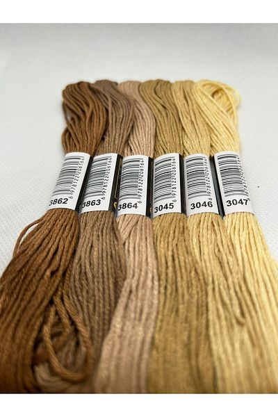 ALMİŞ 6 Pieces Cross Stitch 8 Meters 6 Layers Different Color Cross Stitch Embroidery Rococo Thread-3862 3047