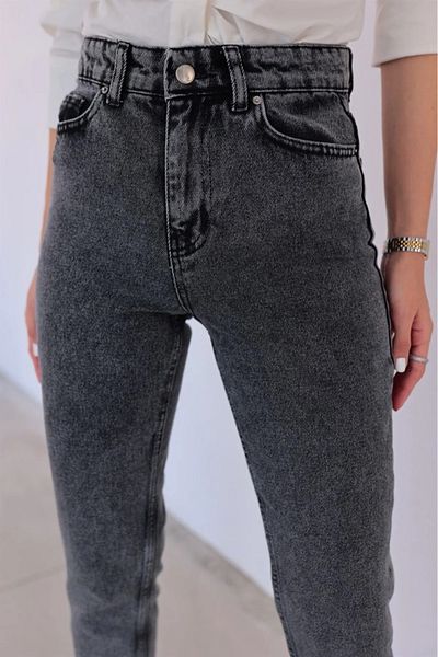 LİMABEL Evolution Smoked Not Fade Mom Jean Femei Iubita Blugi cu talie înaltă Pantaloni Power Lycra