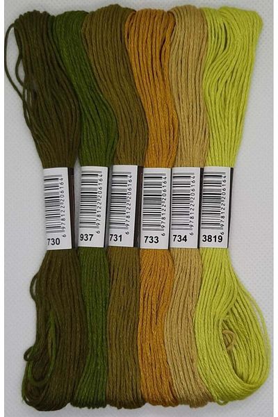 ALMİŞ 6 Pieces Cross Stitch 8 Meters 6 Layers Different Color Cross Stitch Embroidery Rococo Thread-730 3819