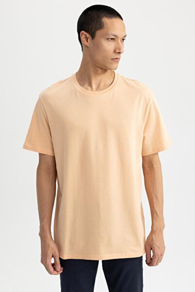 DeFacto Νέο Regular Fit Crew Neck κοντό μανίκι 100% βαμβακερό μπλουζάκι Z6860az23sm