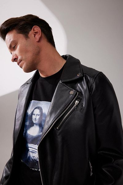 DeFacto Μπλουζάκι Leonardo Da Vinci Relax Fit Crew Neck 100 βαμβακερό εμπριμέ κοντομάνικο T-shirt Z6086az23sm