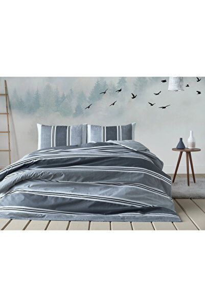 Doqu Home Easy Cotton Nevresim Takımı Listra Çift Kişilik - Gri