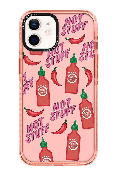 shoptocase حافظة هاتف بتصميم Pink Impact Hot Stuff متوافقة مع هاتف Iphone 12