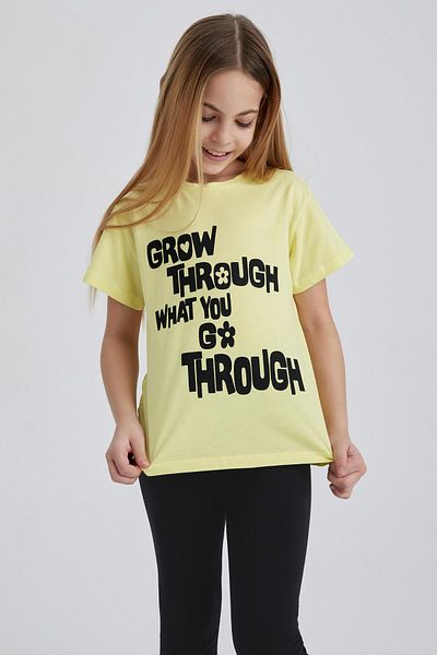 DeFacto Girl's Printed Short Sleeve T-Shirt Z7731a623sm